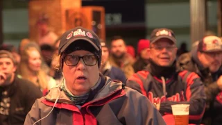 Indians fans react to game five of the World Series at Progressive Field