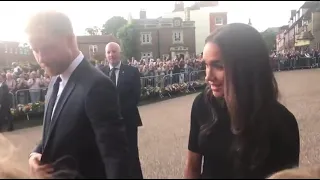 Someone Makes Vomit Sound at Meghan Markle  during Walkabout after Queen's death