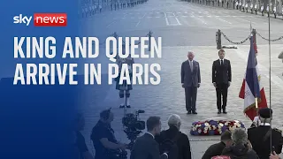 King and Queen arrive in Paris to meet Macron ahead of three-day royal visit