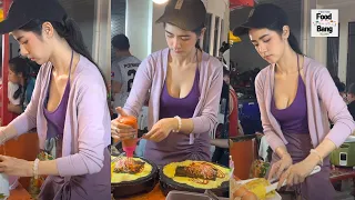 [Omelet] Most Hot & Beautiful Omelet Lady in LaosㅣLaosㅣStreet FoodㅣHot girlㅣBeautiful Womenㅣep1