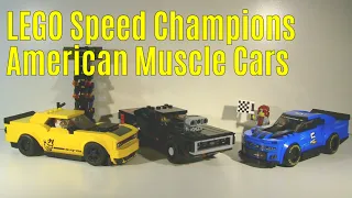 LEGO Speed Champions American Muscle Cars - Chevrolet Camaro & Corvette - Dodge Challenger & Charger