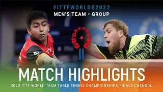 Highlights | Harmeet Desai (IND) vs Denis Zholudev (KAZ) | MT Grps | #ITTFWorlds2022