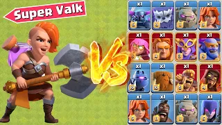 SUPER Valkyrie vs All Max Troops - Clash of Clans