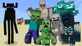 Titan Enderman (Ender Colossus) vs All Titan mobs in Minecraft - Minecraft Mob Battle