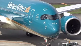 Vietnam Airlines Airbus A350-900 XWB VN-A886 Pushback and Takeoff [NRT/RJAA]