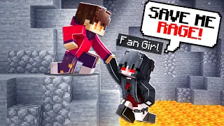 SAVING MY CRAZY FAN GIRL IN MINECRAFT!