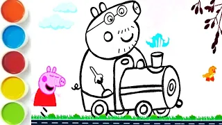 How To Draw A Train | How To Make Train Drawing Easy Step By Step | Peppa Pig Easy Drawing