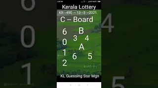 Kerala Lottery  KR -- 490  C --Board Number  Today  --   13 -- 3  --2021.