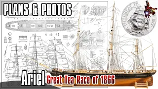 The ARIEL model clipper PLANS & PHOTOS * Great Tea Race of 1866  * Funniest SuperHeroes