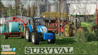 Survival in No Man's Land Ep.120🔹Baling Grass & Wrapping 130 Grass Bales. Disking🔹FS 22