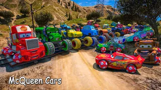 Cars 3 Crazy McQueen 8x8 Monster Truck Mack Hauler Miss Fritter Jackson Storm All Mater Cruz Ramirez