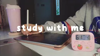 real time study with me: 2 hour and 30 min, ipad notetaking, rain sounds, no music // med student