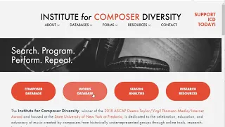 Institute for Composer Diversity Databases