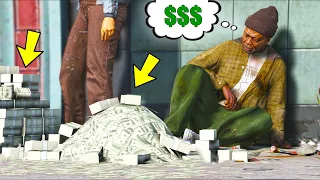 I gave TONS of Money to the Homeless of Los Santos!! (GTA 5 Mods)