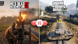 GTA 5 TRAIN VS RDR 2 TRAIN (CAN YOU STOP THE TRAIN? (2020)