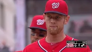 PHI@WSH: Strasburg fans seven over 7 1/3 frames