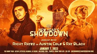 Turbo Ricky Rayez Vs Austin Cole and Ray Black | Handicap Match | AWF New Years Showdown 01/07/2023