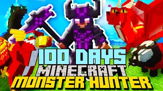 I Survived 100 Days as a Monster Hunter In Minecraft Hardcore... Here's What Happened