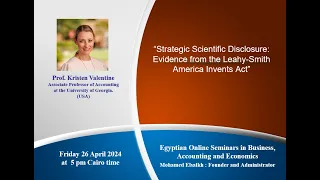 Online seminar by Professor. Kristen Valentine “Strategic Scientific Disclosure”