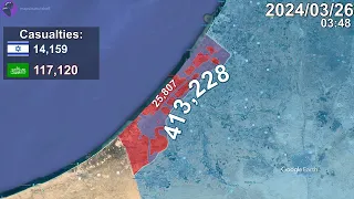 Israel-Hamas War: Every Day to June Mapped using Google Earth