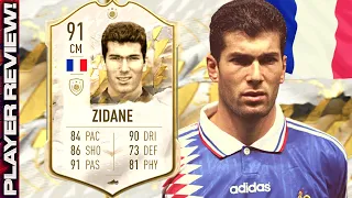 FIFA 22 ZIDANE PLAYER REVIEW | 91 BABY ICON ZIDANE REVIEW | FIFA 22 ULTIMATE TEAM