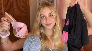 ASMR Clothing Haul 🦋 Edikted, Oh Polly, Aerie, Amazon ⭐️ Whispered Rambling, Tapping, Fabric Sounds