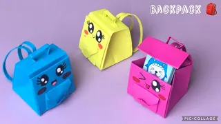 Origami Backpack/Easy DIY School Bag with paper! Only 1 Sheet of paper needed💼🎒اوريغامي حقيبة