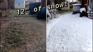 Blowing snow in my backyard for 2 days! - Timelapse