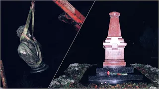 Як у Житомирі демонтували бронзове погруддя російського поета Пушкіна - Житомир.info