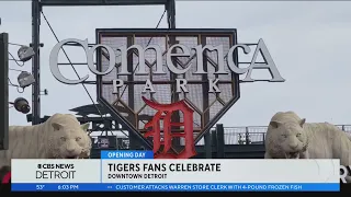 Tigers fans celebrate Opening Day