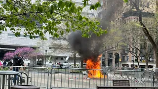 LIVE. Trump Trial. FIRE. New York City. MAX AZZARELLO.