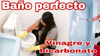 COMO LAVAR EL BAÑO Y LA DUCHA FACIL Y RAPIDO | Baño impecable con vinagre y bicarbonato