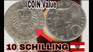10 SCHILLING AUSTRIA COIN REPUBLIC ÖSTERREICH 1990 COIN Value...