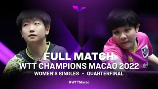 FULL MATCH | SUN Yingsha vs CHENG I-Ching | WS QF | WTT Champions Macao 2022