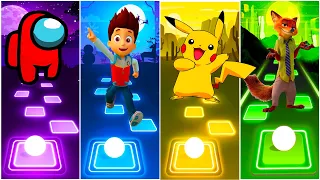 Among Us - Paw Patrol - Pikachu - Fox ▫ Tiles Hop EDM Rush!