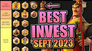 Legendary Investment Tier List [F2P & Low Spend -- Open Field] Rise of Kingdoms September 2023