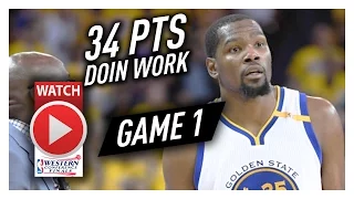 Kevin Durant Full Game 1 Highlights vs Spurs 2017 Playoffs WCF - 34 Pts, 5 Reb, 4 Blk, SICK!