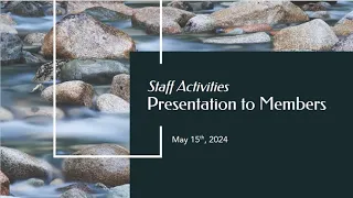 Peninsula Streams Staff Presentation - May 2024