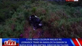 LTFRB: Hindi colorum ang bus ng Leomarick Trans na nahulog sa bangin sa Nueva Ecija