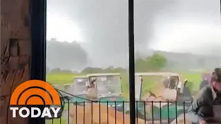 Golfers run for cover as tornado tears through Missouri