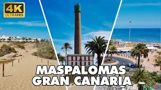 MASPALOMAS - 🌞 Gran Canaria  | 🏖️ Playa del Ingles & Dunes & Meloneras ► FULL TOUR [4K] ►