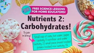 Home Ed Lessons: Nutrients 2: Carbohydrates!