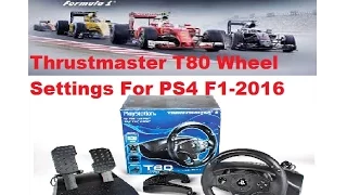 Thrustmaster T80 Wheel Settings for PS4 F1 2016