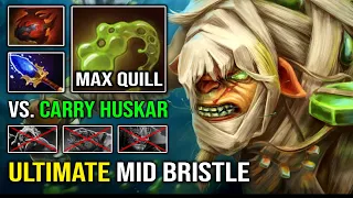 How to Solo Mid Bristleback Against Cancer Huskar with Max Quill Spray Damage Epic Dota 2