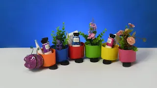 Cute Caterpillar Planter | Recycle Plastic Bottle | Plastic Bottle Caps