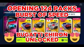 Asphalt 9 | Opening 124 Packs Of Burst Of Speed BUGATTI CHIRON | Unlocked | Checkout Drop Rates