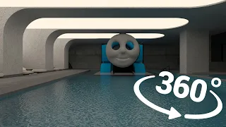 [4K VR 360°] Thomas the tank engine in abandoned horror swimming pool