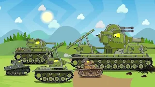 KV-44-M2 Stolen Armored tank vs Mega Tank Cartoons about tank