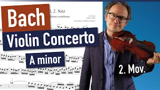 Bach Violin Concerto in A minor BWV 1041, 2nd Mov. | Violin Sheet Music | Piano Accompaniment