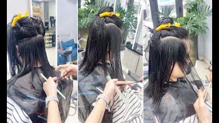 How to cut Quick Medium Length Layered Haircut Tutorial for Women